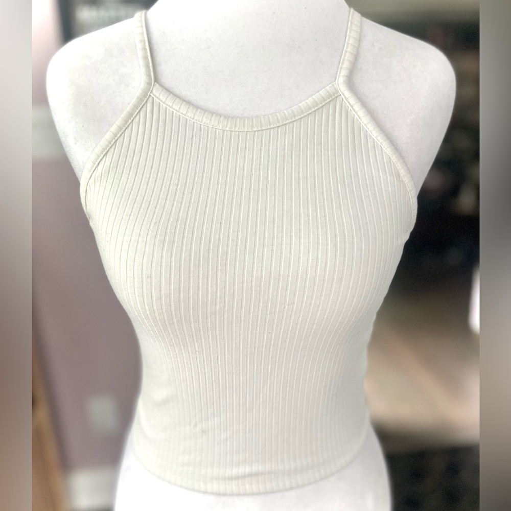 EARTHBOUND Off-White Ribbed Camisole